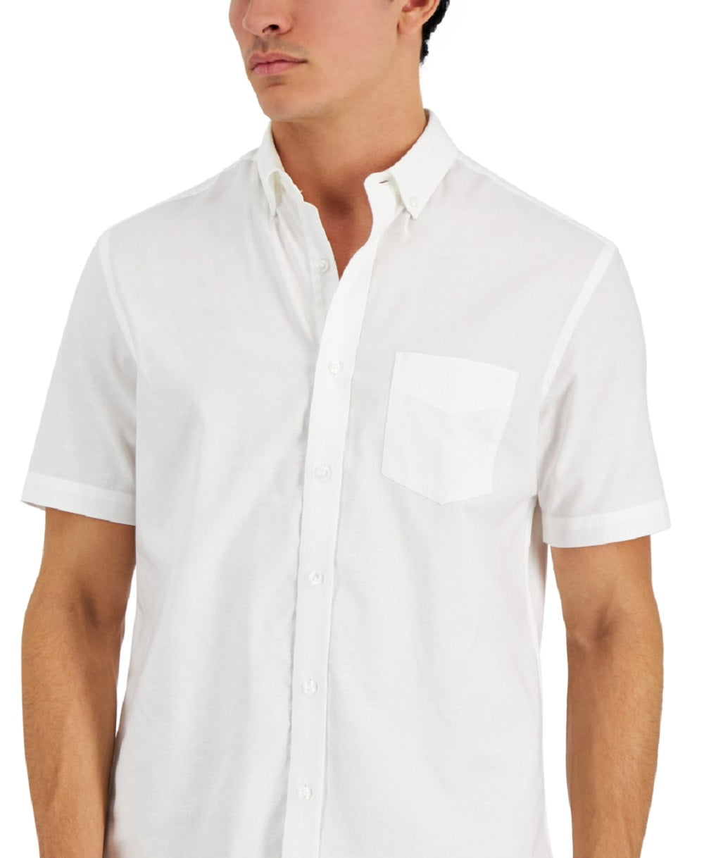Club Room Men's Solid Oxford Shirt White Size Small