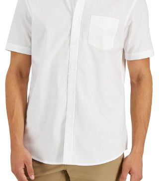 Club Room Men's Solid Oxford Shirt White Size Small