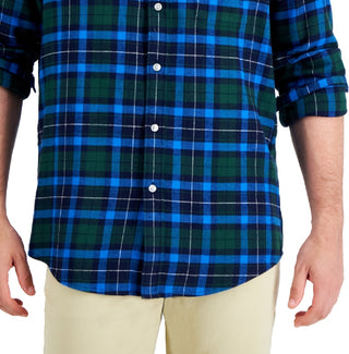 Club Room Men's Regula Fit Plaid Flannel Shirt Blue Size XX-Large
