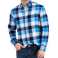 Club Room Men's Regular Fit Plaid Flannel Shirt Blue Size Large