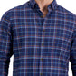 Club Room Men's Regula Fit Brushed Plaid Shirt Blue Size Large