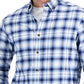 Club Room Men's Regula Fit Brushed Plaid Shirt Blue Size Large