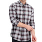 Club Room Men's Regular Fit Brushed Plaid Shirt Black Size X-Large