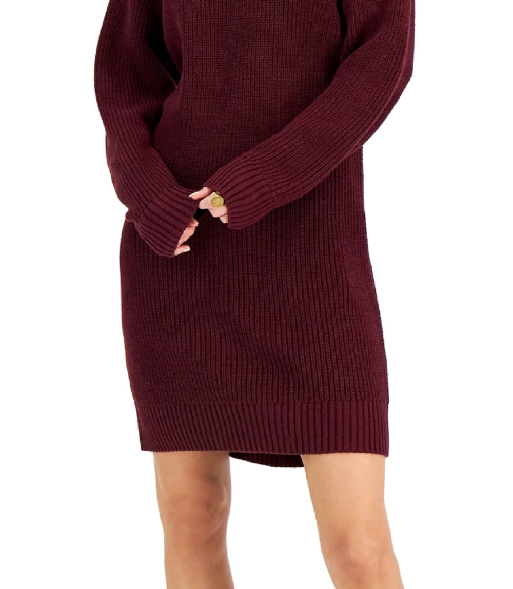 INC International Concepts Women's Turtleneck Sweater Dress Red Size Small