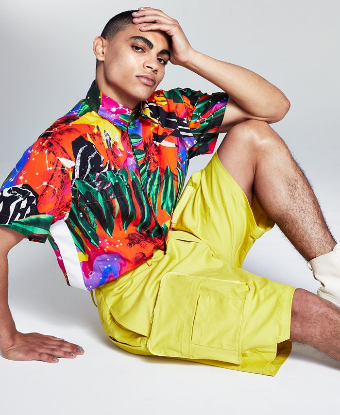 And Now This Men's Cargo Shorts Yellow Size Medium