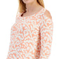JM Collection Women's Floral Print Jacquard Top Pink Size Petite Small