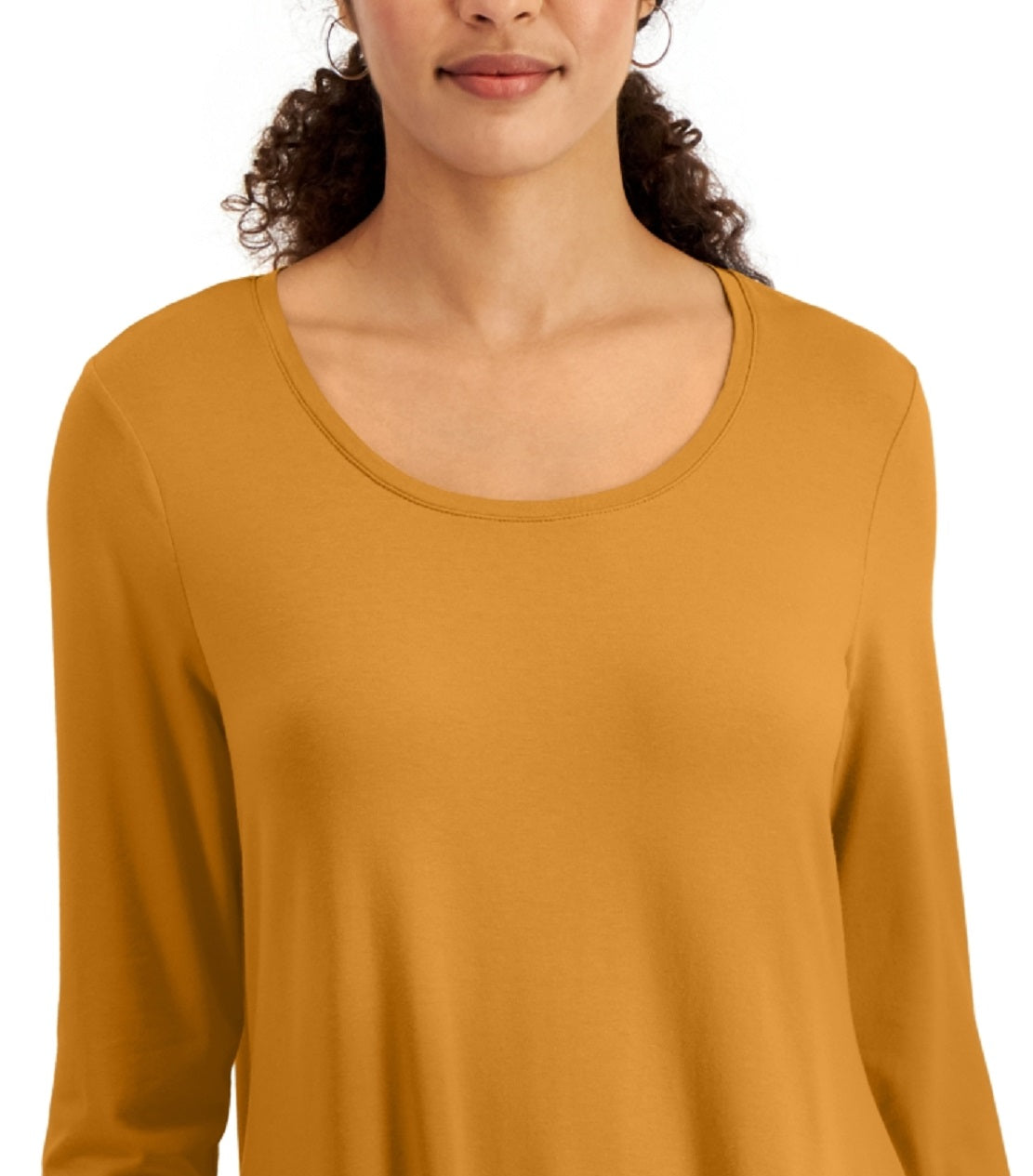 JM Collection Women's 3/4 Sleeve Solid Tunic Top Yellow Size XX-Large
