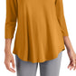 JM Collection Women's 3/4 Sleeve Solid Tunic Top Yellow Size XX-Large