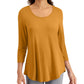 JM Collection Women's 3/4 Sleeve Solid Tunic Top Yellow Size XX-Large