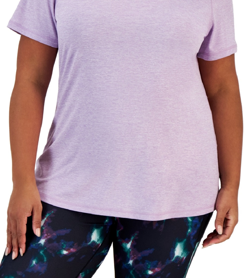 ID Ideology Women's Rapidry V Neck Performance T-Shirt Purple Size 2X