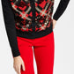 Charter Club Women's Diamond Sequined Cardigan Red Size Medium