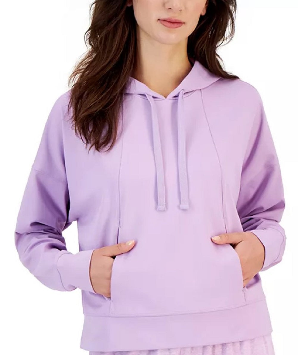 ID Ideology Women's Drop Shoulder Pouch Pocket Hoodie Purple Size Medium