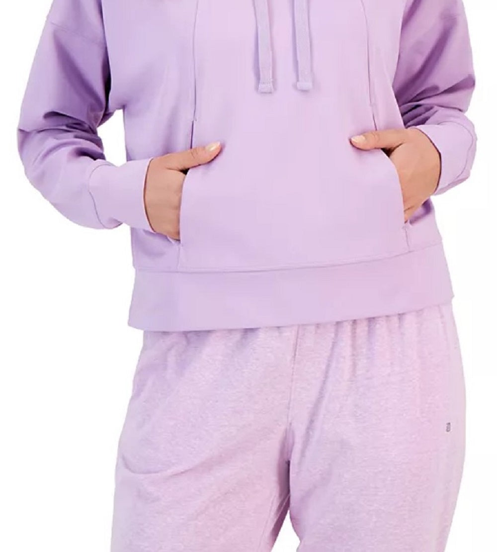 ID Ideology Women's Drop Shoulder Pouch Pocket Hoodie Purple Size Medium