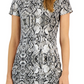 INC International Concepts Women's Printed Bodycon Mini Dress Black Size M