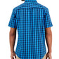 Club Room Men's Short Sleeve Plaid Shirt Blue Size XXX-Large