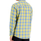 Club Room Men's Tac Plaid Double Faced Woven Long Sleeve Shirt Yellow Size Medium