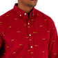 Club Room Men's Long-Sleeve Corduroy Fox PrinT-Shirt Red Size X-Large
