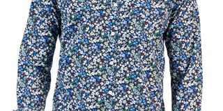 Club Room Men's Rada Classic Fit Floral Print Button Down Poplin Shirt Blue Size Medium