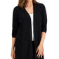 Karen Scott Women's Open Stitch Open Front Cardigan Black Size Medium