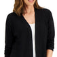 Karen Scott Women's Open Stitch Open Front Cardigan Black Size Medium