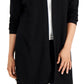 Karen Scott Women's Open Stitch Open Front Cardigan Black Size Medium