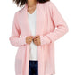 Karen Scott Women's Shawl Collar Long Cardigan Pink Size X-Small