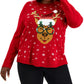 Karen Scott Women's Reindeer Embellished Sweater Red Size 1X