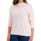 Karen Scott Women's Mock Neck Zip Back Sweater Pink Size Petite Small