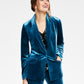 INC International Concepts Women's Velvet Blazer Blue Size XL