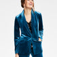 INC International Concepts Women's Velvet Blazer Blue Size XL