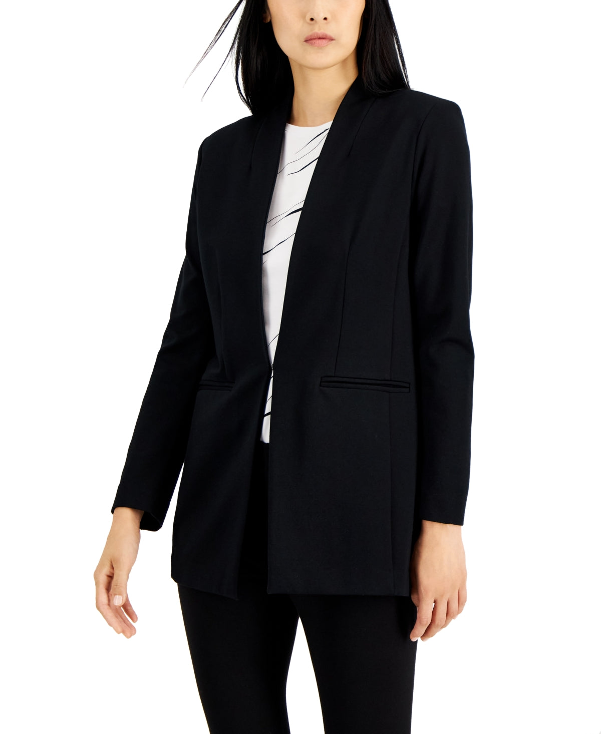 Alfani Women's Shawl Collar Blazer Black Size Large