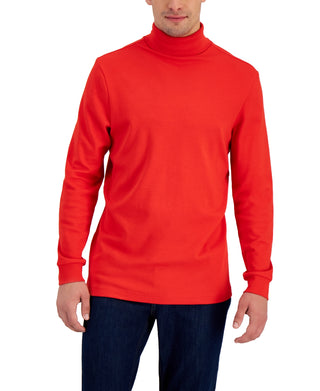 Club Room Men's Solid Turtleneck Shirt Red Size Large
