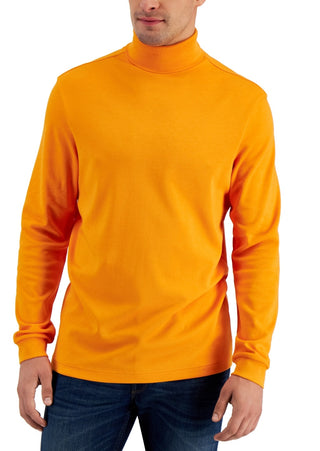 Club Room Men's Solid Turtleneck Shirt Orange Size Small