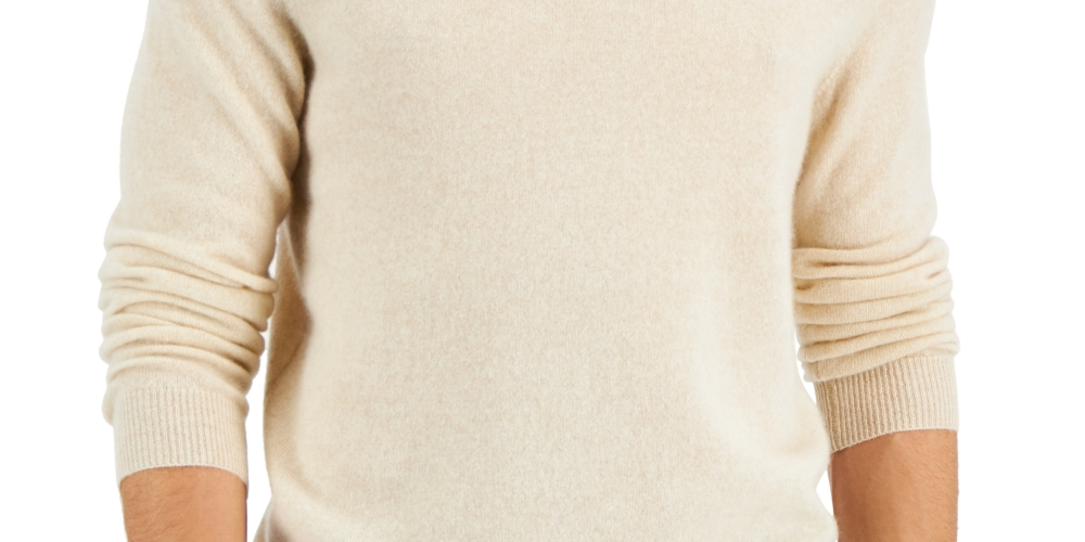 Club Room Men's Cashmere Turtleneck Sweater Beige Size Large