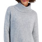 Style & Co Women's Ribbed Trim Turtleneck Sweater Gray Size Medium