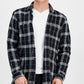 INC International Concepts Men's Colon Classic Fit Plaid Shirt Jacket Black Size Large