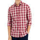 Club Room Men's Plaid Tech Woven Button Up Shirt Red Size X-Large