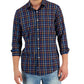 Club Room Men's Woven Plaid Button Down Shirt Blue Size Small