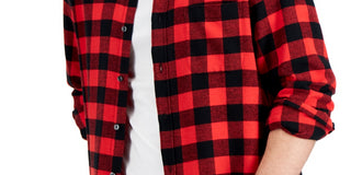 Club Room Men's Regular Fit Plaid Flannel Shirt Red Size XX-Large