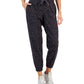ID Ideology Women's Fleece Cheetah Print Jogger Pants Black Size Medium