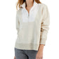 ID Ideology Women's Relaxed Colorblocked Zip Sweatshirt Pullover Brown Size Small