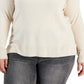 Style & Co Women's V Neck Sweater Brown Size 2X