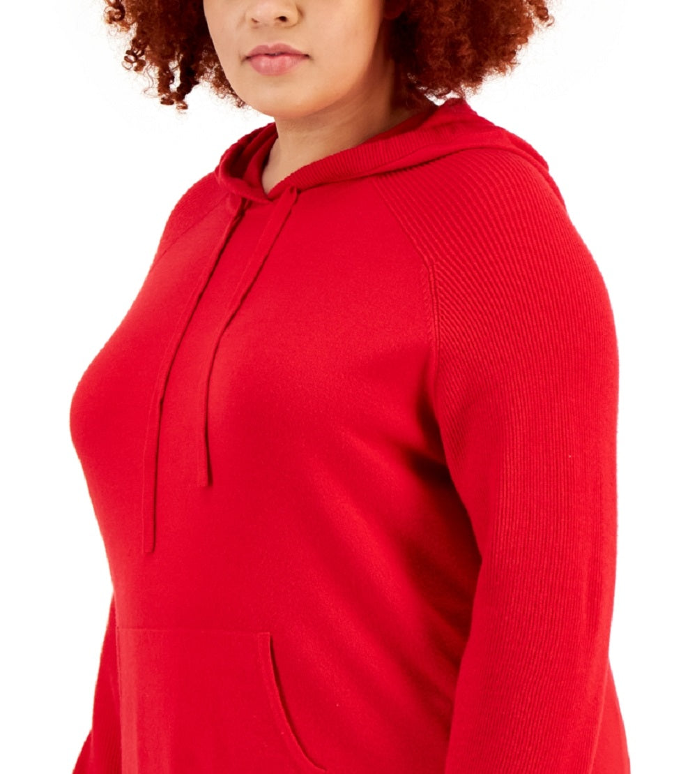 Style & Co Women's Sweater Hoodie Red Size 0X