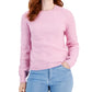 Style & Co Women's Puff Sleeve Crewneck Sweater Pink Size X-Large