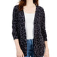 Style & Co Women's Printed Cardigan Gray Size X-Small