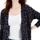 Style & Co Women's Printed Cardigan Gray Size X-Small