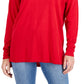 INC International Concepts Women's Solid V Neck Sweater Red Size X-Large