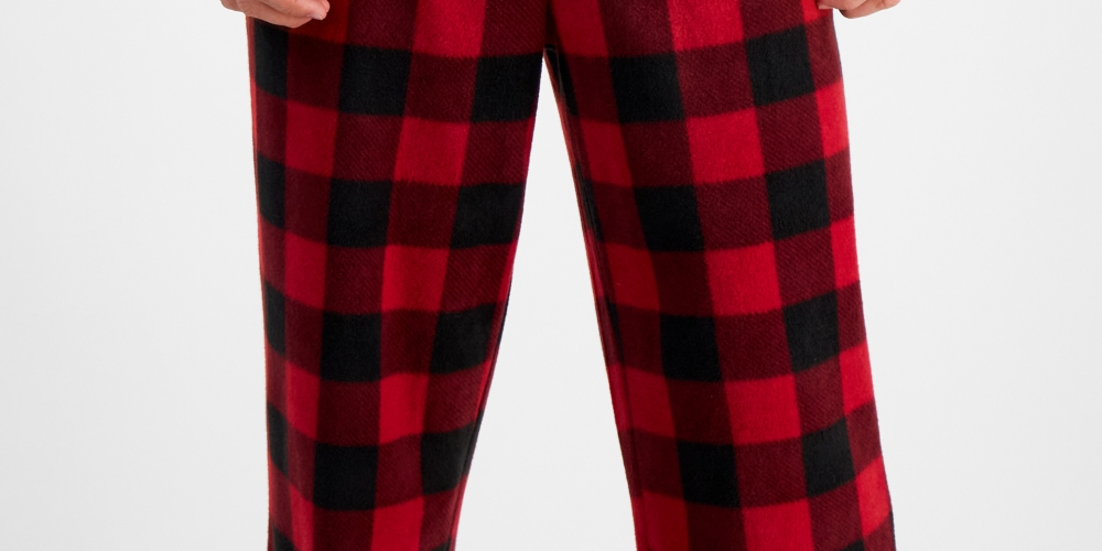 Club Room Men's Cozy Fleece Pajama Pants Red Size X-Large