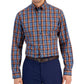 Club Room Men's Plaid Slim Fit Dress Shirt Blue Size Large