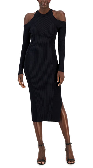 INC International Concepts Women's Ribbed Bodycon Dress Black Size X-Small
